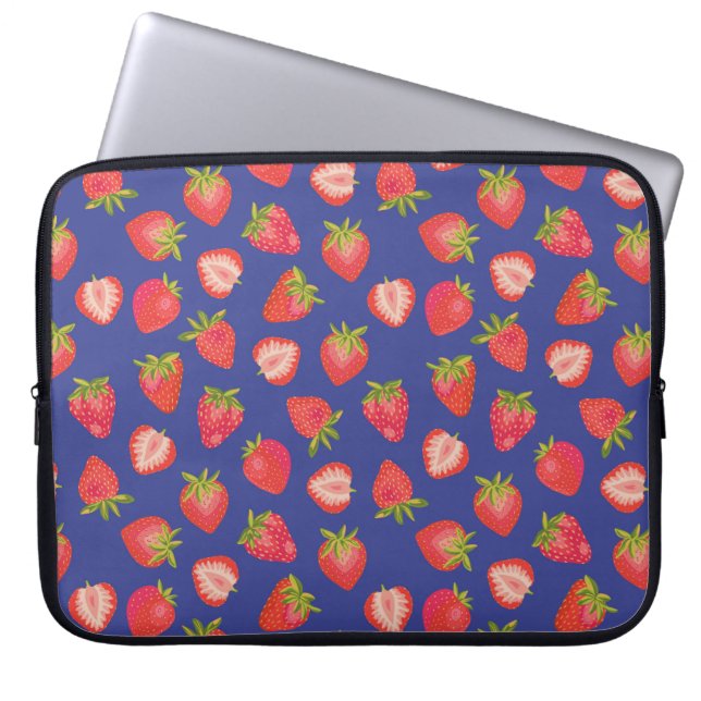 Jordgubbe mönster laptop fodral (Framsidan)