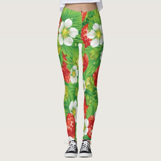 Jordgubbe mönster leggings (Framsida)
