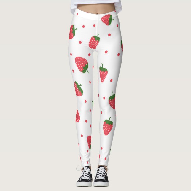 Jordgubbe mönster leggings (Framsida)