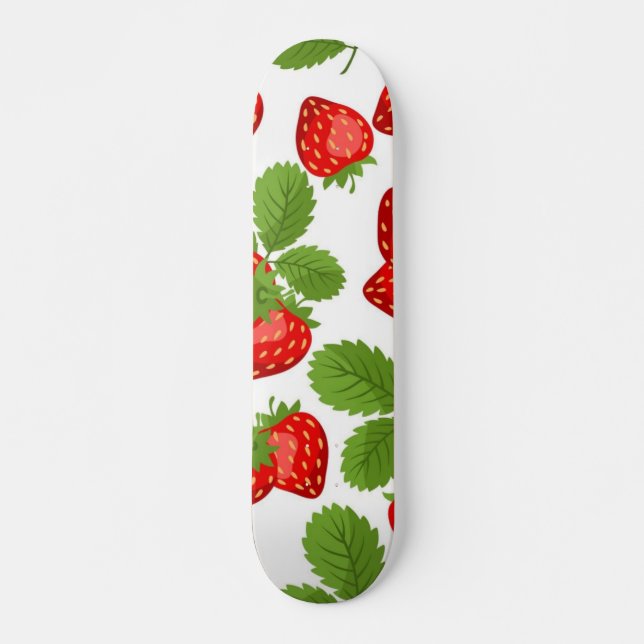 Jordgubbe mönster mini skateboard bräda 18,5 cm (Framsida)