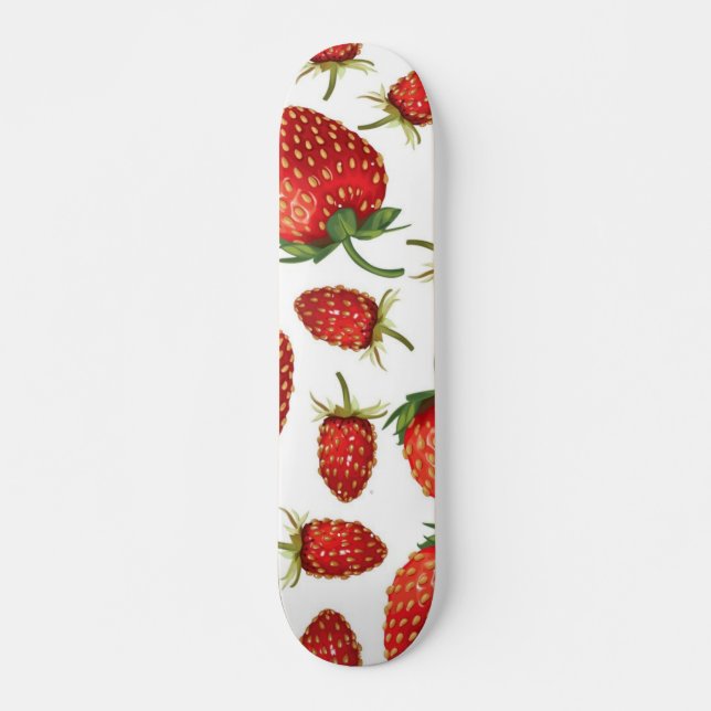 Jordgubbe mönster mini skateboard bräda 18,5 cm (Framsida)