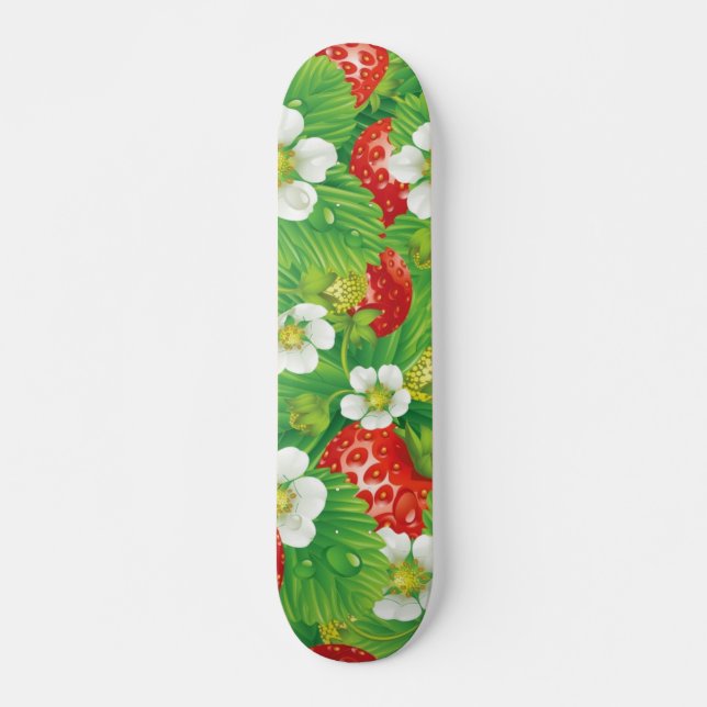 Jordgubbe mönster mini skateboard bräda 18,5 cm (Framsida)