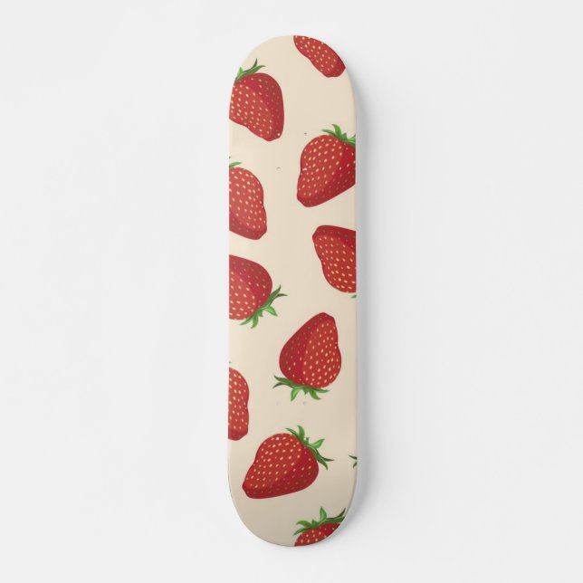 Jordgubbe mönster mini skateboard bräda 18,5 cm (Framsida)