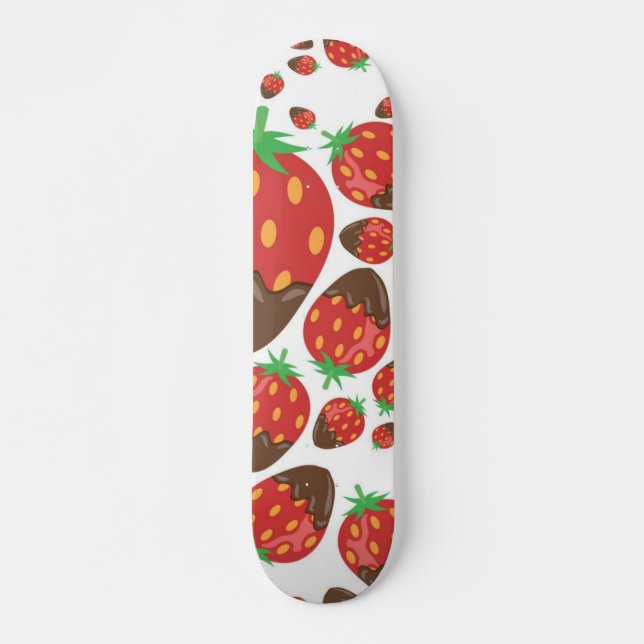 Jordgubbe mönster mini skateboard bräda 18,5 cm (Framsida)