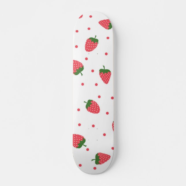 Jordgubbe mönster mini skateboard bräda 18,5 cm (Framsida)