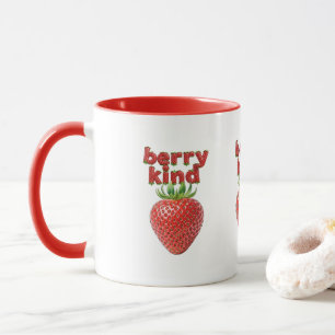 Jordgubbe Mugg Cute Positive Quote Kopp-kaffe