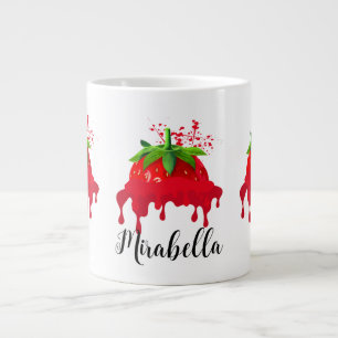 Jordgubbe Mugg med namn, Cute, Valentinesens dag Jumbo Mugg