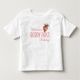 Jordgubbe Namn 1:a Berry 1:a födelsedag T Shirt