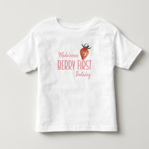 Jordgubbe Namn 1:a Berry 1:a födelsedag T Shirt