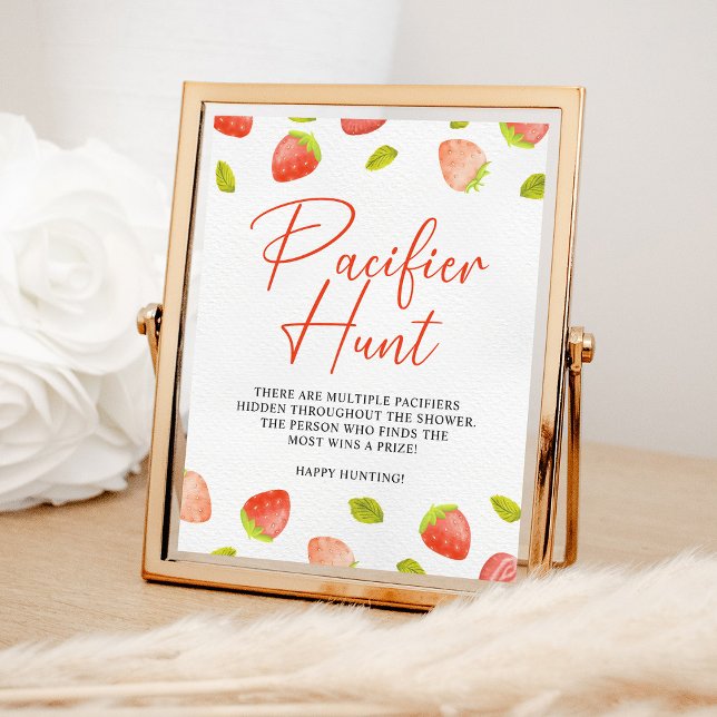 Jordgubbe Nappar Hunt Berry Sweet Baby Shower Poster (Skapare uppladdad)