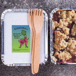 Jordgubbe och Rhubarb Pals Sylt Paj Cobbler Mat Etikett