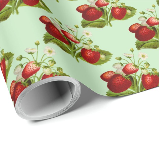 Jordgubbe  presentpapper (Rullad Hörn)