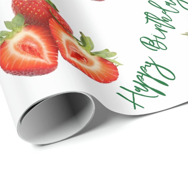 Jordgubbe  presentpapper (Rullad Hörn)