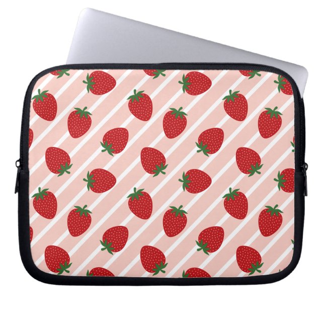 Jordgubbe Rand Delight Laptop Fodral (Framsidan)