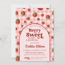 Jordgubbe Rosa Red Berry Sweet Baby Shower