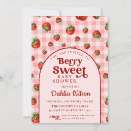Jordgubbe Rosa Red Berry Sweet Baby Shower Inbjudningar