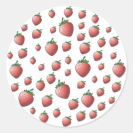 Jordgubbe Runt Klistermärke