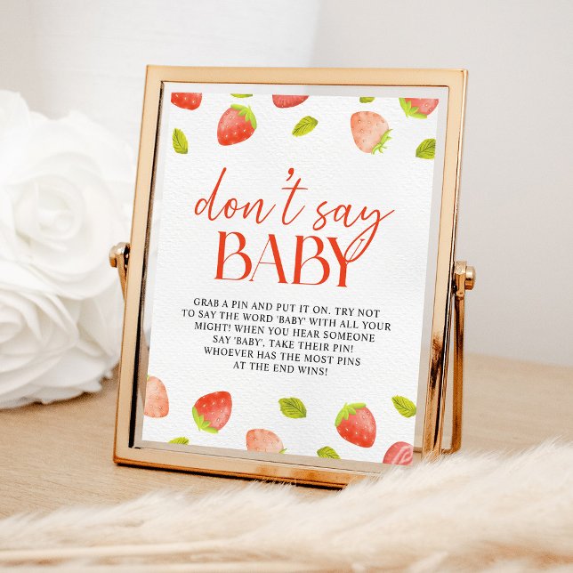 Jordgubbe, säg inte Baby Game Berry Sweet Shower Poster (Skapare uppladdad)