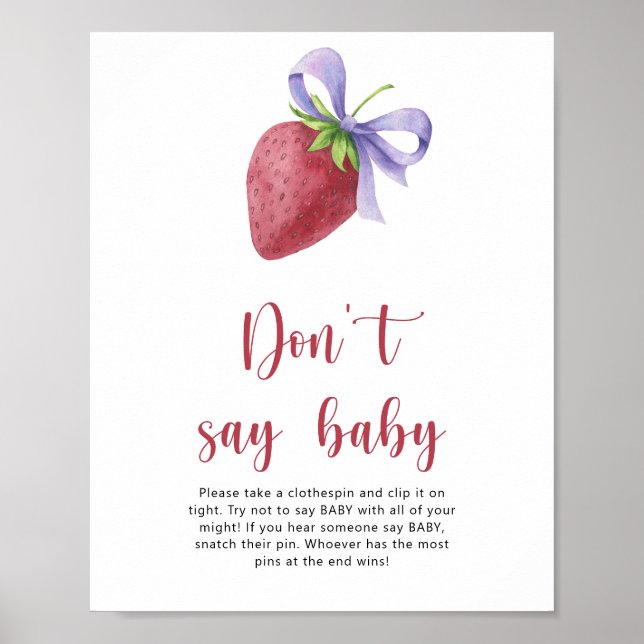 Jordgubbe - säg inte bebis poster (Framsidan)