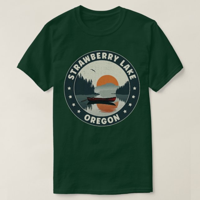 Jordgubbe Sjö Oregon Sunset T Shirt (Design framsida)