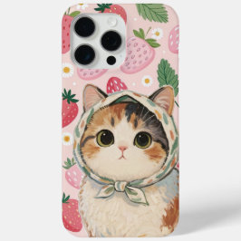 Jordgubbe Söt Katt Telefonfodral Kawaii Kattunge