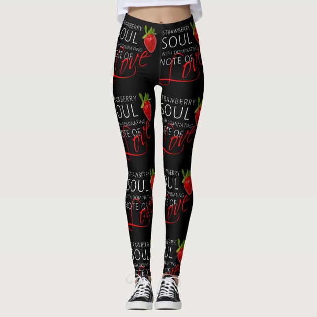 Jordgubbe Soul Black Leggings (Framsida)