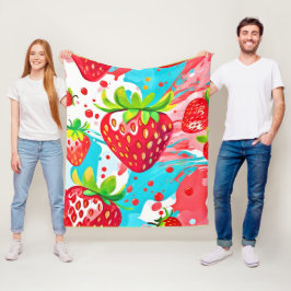 Jordgubbe Stänk Mönster Fleecefilt