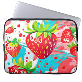 Jordgubbe Stänk Mönster Laptop Fodral
