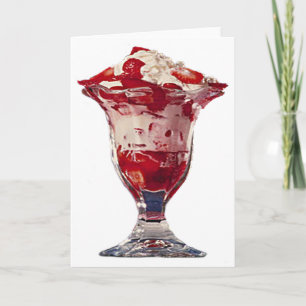 Jordgubbe Sundae Kort