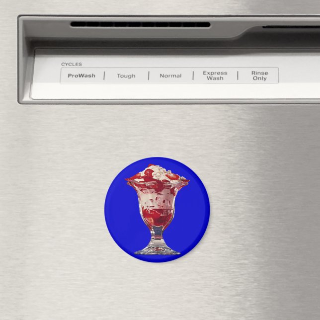 Jordgubbe Sundae Magnet (In Situ (Dishwasher))