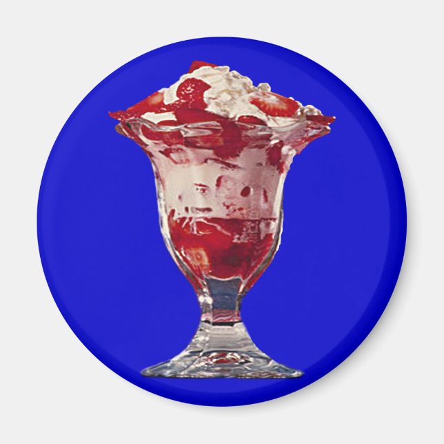 Jordgubbe Sundae Magnet (Framsidan)