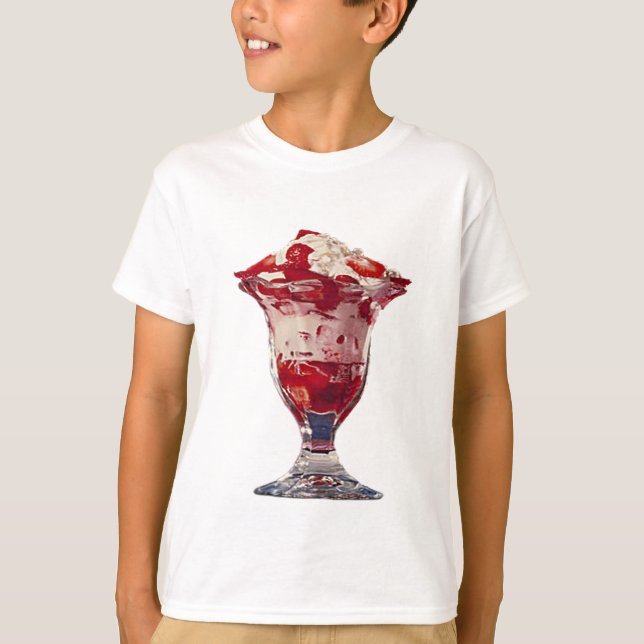 Jordgubbe Sundae T Shirt (Framsida)