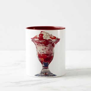 Jordgubbe Sundae Två-Tonad Mugg