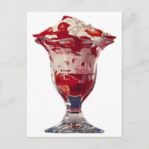 Jordgubbe Sundae Vykort
