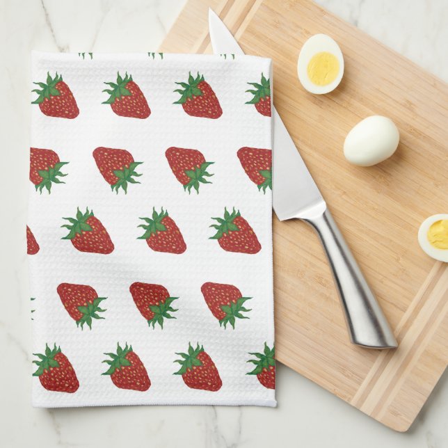Jordgubbe Sweet Valentine Fruit Mönster Kökshandduk (Vikt i Fjärdedel)