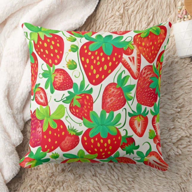 Jordgubbe Swirl Mönster Kudde (Filt)