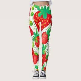 Jordgubbe Swirl Mönster Leggings