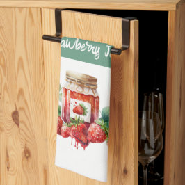 Jordgubbe Sylt Red and White Kökshandduk