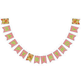 Jordgubbe Theme Grattis på födelsedagen Vimplar