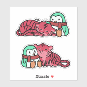 Jordgubbe Tiger & Mint Penguin Sticker Pack ver.2 Klistermärken
