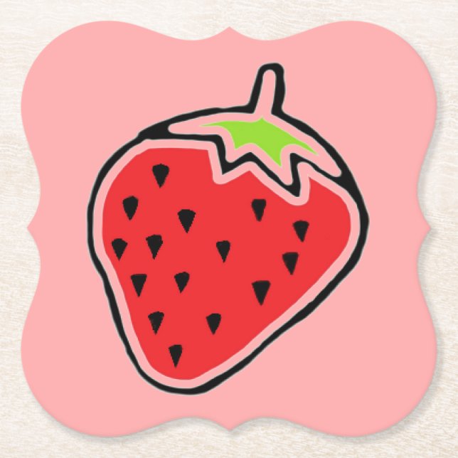 Jordgubbe Underlägg Papper (Framsida)
