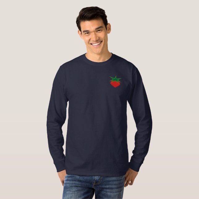 Jordgubbe Unisex Långärmad Shirt T Shirt (Hel framsida)