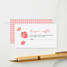 Jordgubbe Vattenfärgat babyduschdiskare raffel Tilläggskort