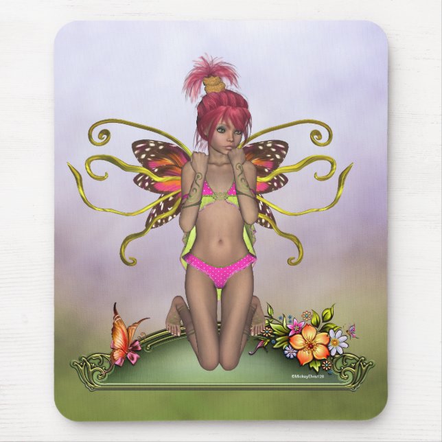 Jordgubbefjärilsfe Mousepad Musmatta (Framsidan)
