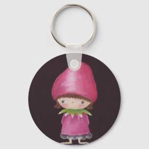 Jordgubbeflicka Keychain Nyckelring