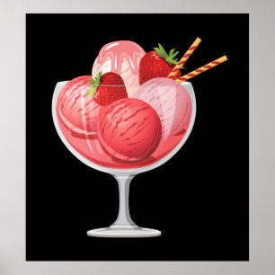 Jordgubbeglass Poster