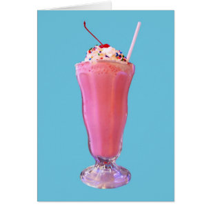 JordgubbeMilkshake Hälsningskort