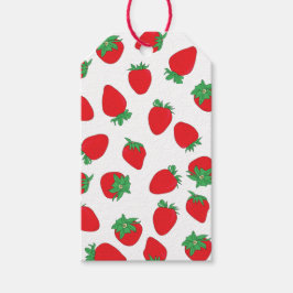 Jordgubbemönster med känd text presentetikett