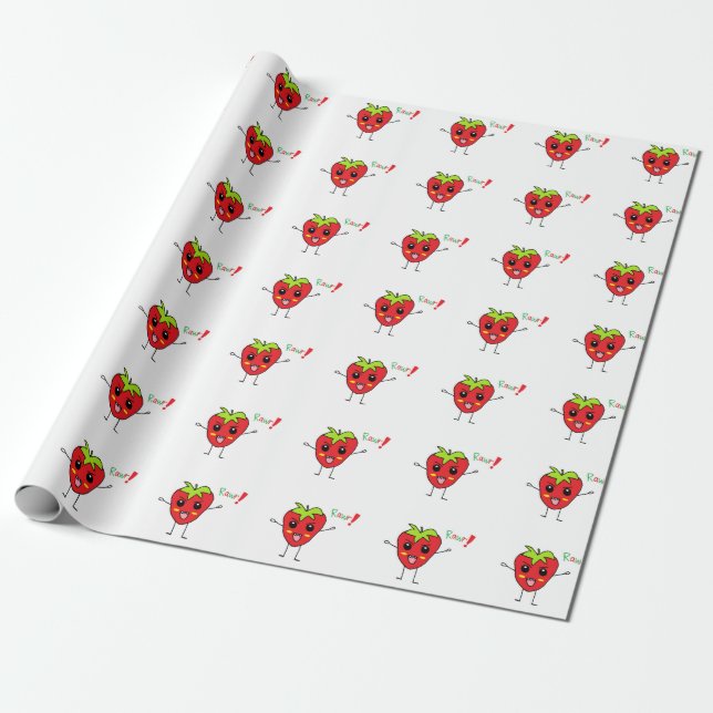 Jordgubbemonster Presentpapper (Utrullad)