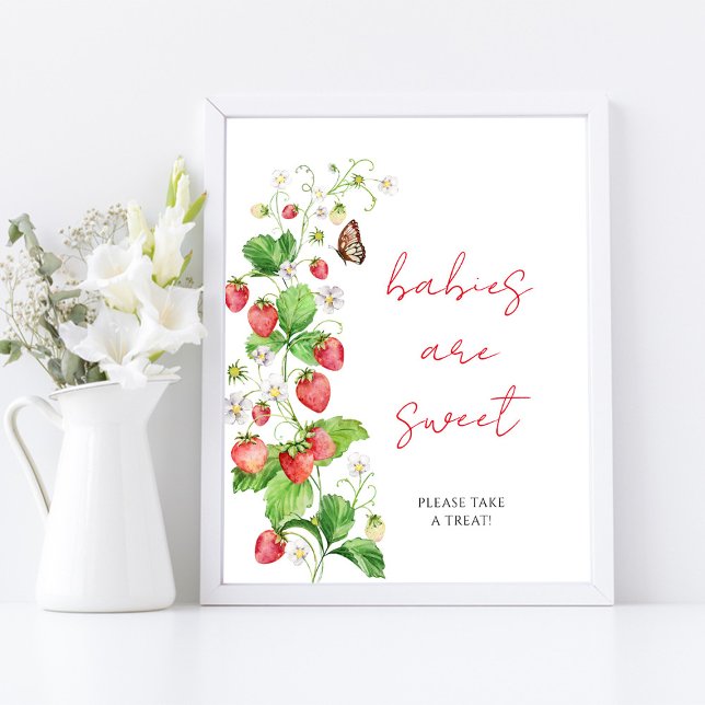 Jordgubben Baby Shower Spädbarn är söt Poster (Skapare uppladdad)